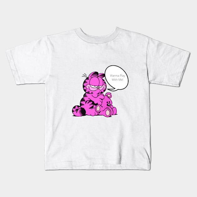 Wanna Play With Me? Kids T-Shirt by Mysticalart